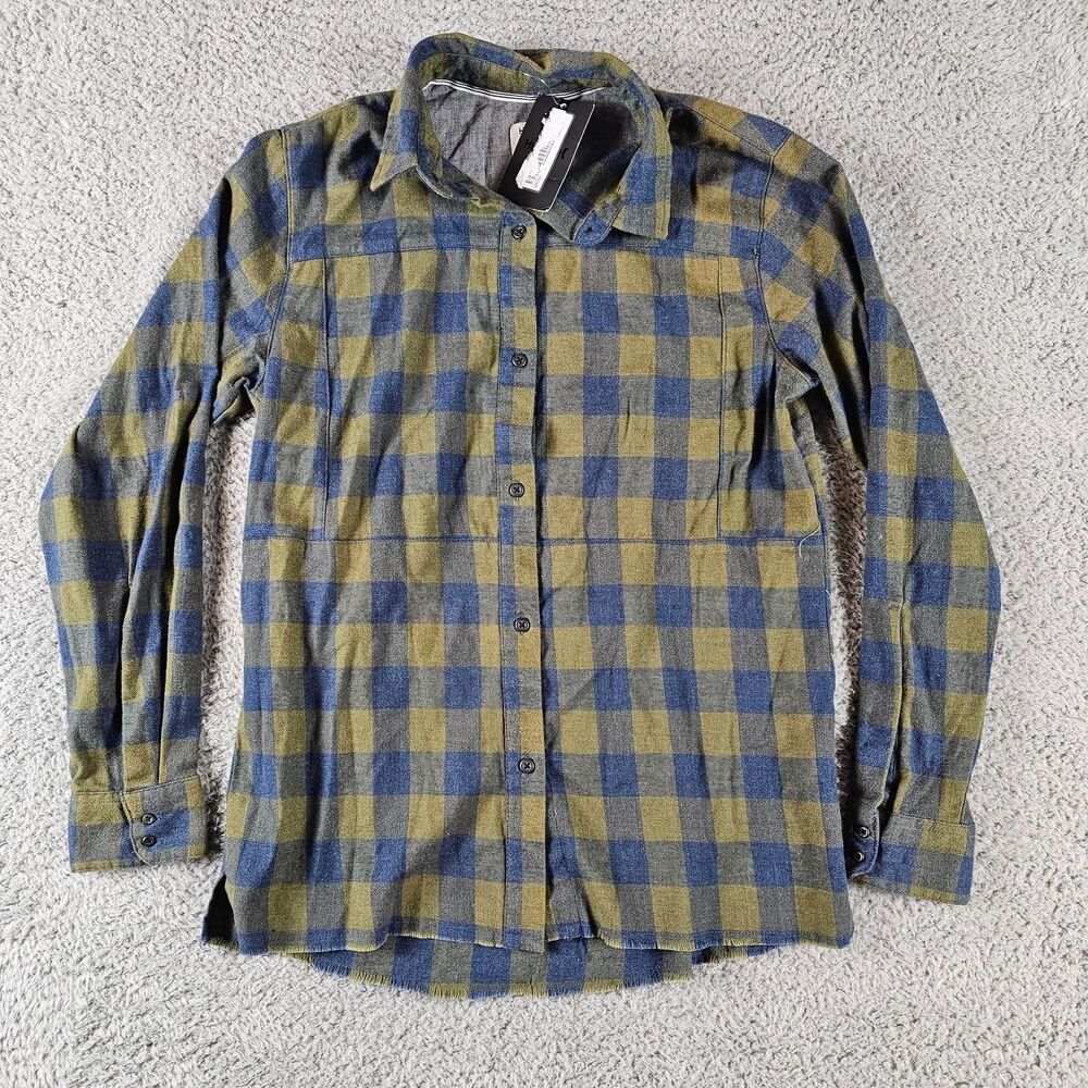Hurley Shirt Womens Small Green Plaid Wilson Flannel Stretch Soft Outdoor Casual